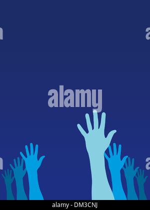 Die erhobenen Hände versuchen, einen Stern zu erreichen Stock Vektor
