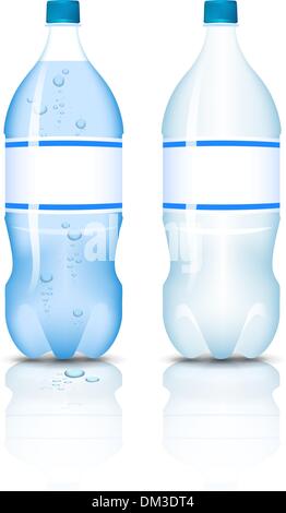 Kunststoff-Flasche mit sauberem Wasser. Stock Vektor