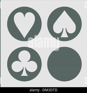 Poker Playcard Symbole Stock Vektor