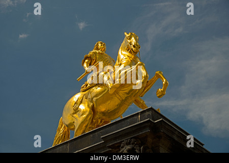 August starke Denkmal Deutsch Deutschland Dresden Europa Abbildung Freistaat Geschichte goldene Herrscher historischen König Kunst niemand Monarchie Stockfoto