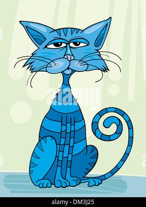 Blaue Katze sitzend Stock Vektor