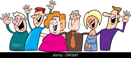 Gruppe von fröhlichen Menschen Stock Vektor