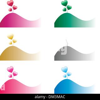 Herzen und Welle Stock Vektor