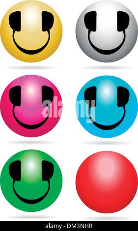 Smiley DJ Neon Stock Vektor