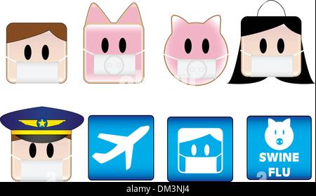 Schweine-Grippe-Flughafen Stock Vektor