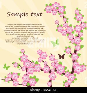 Orientalische Kirsche Zweig. Vektor-Illustration Stock Vektor