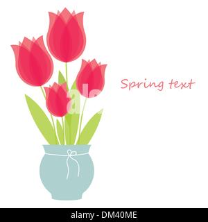 Reihe von roten Tulpen. Vektor-illustration Stock Vektor