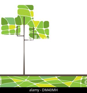Kartendesign mit stilisierten Bäumen und Text. Vektor-illustration Stock Vektor