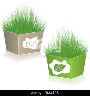 Öko Einkaufstaschen. Vektor-illustration Stock Vektor