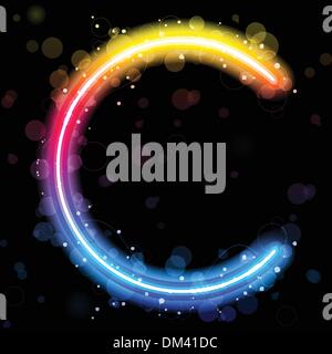 Alphabet Regenbogen leuchtet Glitter mit funkelt Stock Vektor