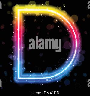 Alphabet Regenbogen leuchtet Glitter mit funkelt Stock Vektor