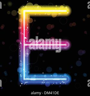 Alphabet Regenbogen leuchtet Glitter mit funkelt Stock Vektor