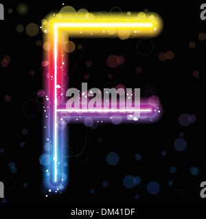 Alphabet Regenbogen leuchtet Glitter mit funkelt Stock Vektor