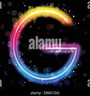 Alphabet Regenbogen leuchtet Glitter mit funkelt Stock Vektor