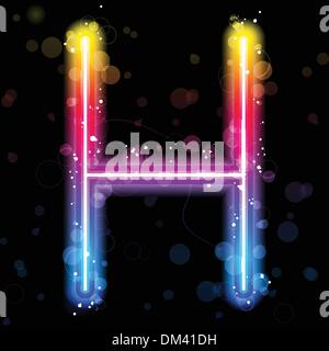 Alphabet Regenbogen leuchtet Glitter mit funkelt Stock Vektor