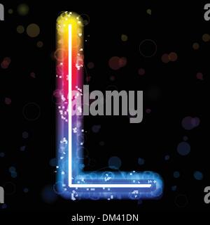 Alphabet Regenbogen leuchtet Glitter mit funkelt Stock Vektor