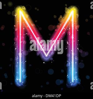 Alphabet Regenbogen leuchtet Glitter mit funkelt Stock Vektor