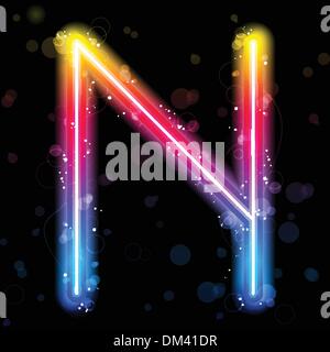 Alphabet Regenbogen leuchtet Glitter mit funkelt Stock Vektor