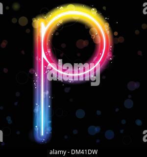 Alphabet Regenbogen leuchtet Glitter mit funkelt Stock Vektor