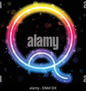 Alphabet Regenbogen leuchtet Glitter mit funkelt Stock Vektor