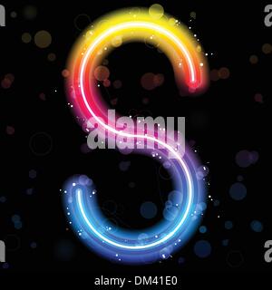 Alphabet Regenbogen leuchtet Glitter mit funkelt Stock Vektor