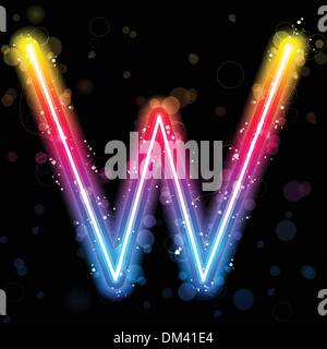 Alphabet Regenbogen leuchtet Glitter mit funkelt Stock Vektor