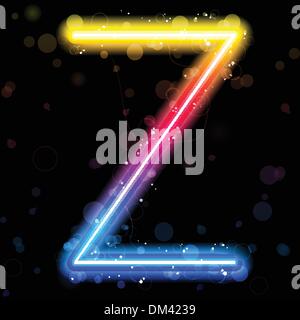 Alphabet Regenbogen leuchtet Glitter mit funkelt Stock Vektor