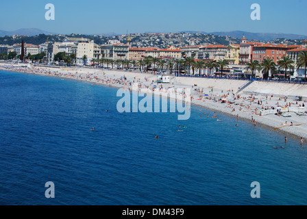 Der Strand in Nizza, Frankreich Stockfoto