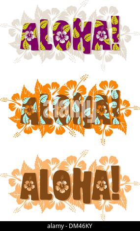 Vektor-Illustration der aloha Wort Stock Vektor