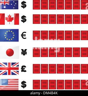 Currency-Board-Preise Stock Vektor