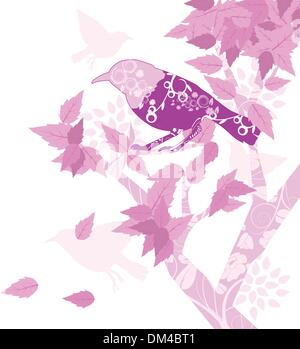 Vögel und Blumen Hintergrund Stock Vektor