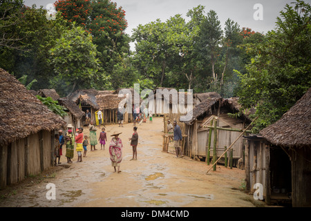 Bauerndorf in Vatomandry Bezirk, Madagaskar. Stockfoto