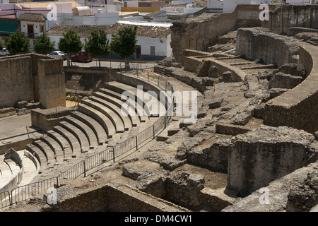 Römische Kunst. Spanien. Italica. Theater. Cavea. Santiponce. Andalusien. Stockfoto