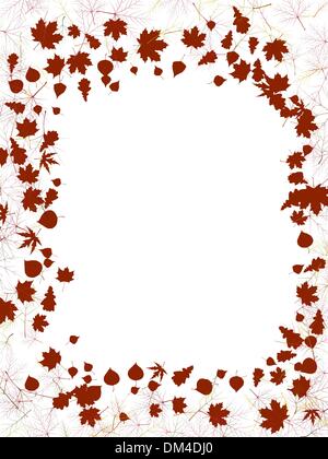 Herbstliche Rahmen aus Blättern Stock Vektor