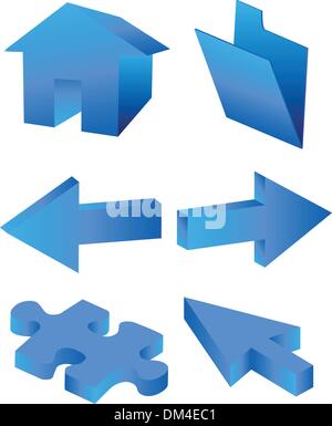 3D Icons set Stock Vektor