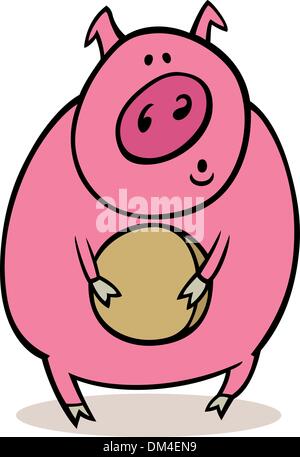 Schwein mit Münze Stock Vektor