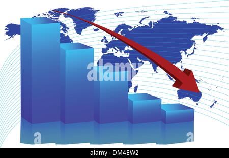 Diagramm-Welt nach unten Stock Vektor