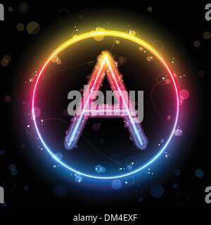 Alphabet Rainbow Lichter im Kreis-Taste Stock Vektor