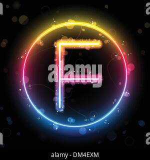 Alphabet Rainbow Lichter im Kreis-Taste Stock Vektor
