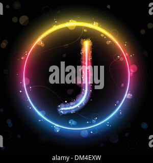 Alphabet Rainbow Lichter im Kreis-Taste Stock Vektor