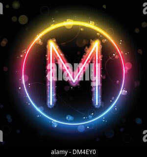 Alphabet Rainbow Lichter im Kreis-Taste Stock Vektor