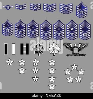 US-Luftwaffe Rank Insignia - Textur Stock Vektor