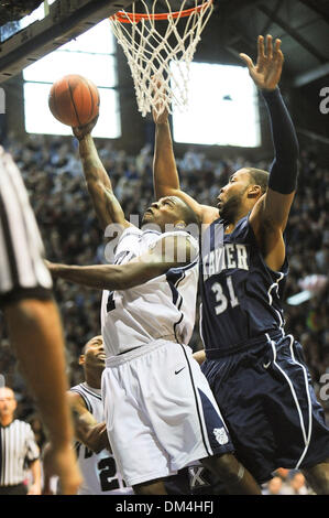 Bulldoggen Gordon Hayward erhält einen Schuss in letzter Sekunde gewinnen über die Musketiere. Butler gewinnt Xavier 69-68. (Kredit-Bild: © Mike Taylor/Southcreek Global/ZUMApress.com) Stockfoto