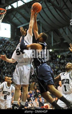 Bulldoggen Gordon Hayward erhält einen Schuss in letzter Sekunde gewinnen über die Musketiere. Butler gewinnt Xavier 69-68. (Kredit-Bild: © Mike Taylor/Southcreek Global/ZUMApress.com) Stockfoto