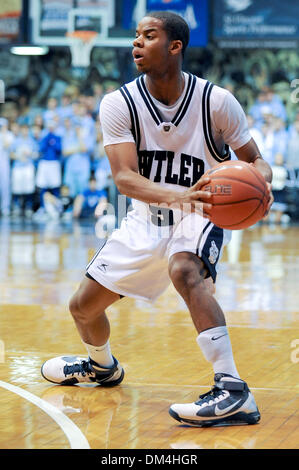 Bulldoggen Gordon Hayward erhält einen Schuss in letzter Sekunde gewinnen über die Musketiere. Butler gewinnt Xavier 69-68. (Kredit-Bild: © Mike Taylor/Southcreek Global/ZUMApress.com) Stockfoto