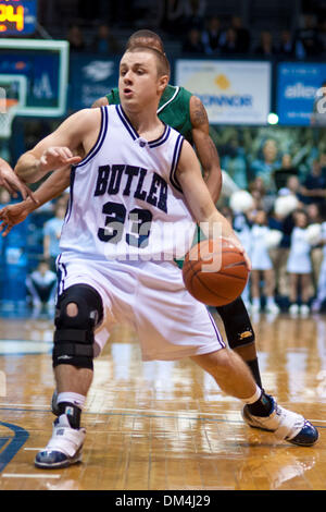 Butler Bulldogs gewinnen 72-49 gegen die Green Bay Phoenix im Hinkle Fieldhouse.  Shelvin Mack erzielte 14 Punkte. Gordon Hayward und Willie Veasley mit 13 und 10 Punkte. (Kredit-Bild: © Mike Taylor/Southcreek Global/ZUMApress.com) Stockfoto