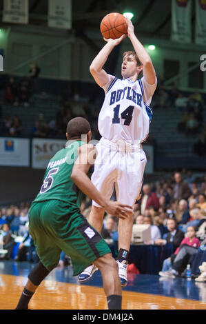 Butler Bulldogs gewinnen 72-49 gegen die Green Bay Phoenix im Hinkle Fieldhouse.  Shelvin Mack erzielte 14 Punkte. Gordon Hayward und Willie Veasley mit 13 und 10 Punkte. (Kredit-Bild: © Mike Taylor/Southcreek Global/ZUMApress.com) Stockfoto