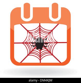 Kalender-Icon mit Spinne Stock Vektor