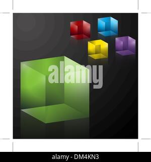 Bunten transparenten 3D Würfel Stock Vektor