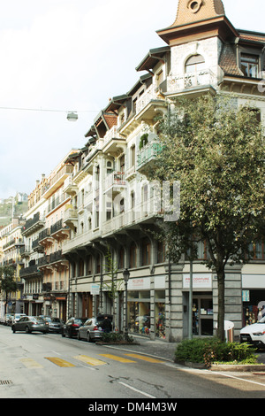 Gebäude in Montreux in der Schweiz Stockfoto